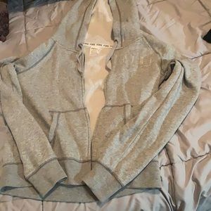 Grey PINK zip hoodie